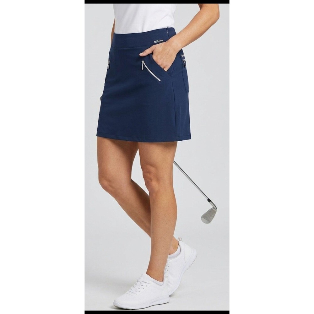 Jamie Sadock Navy Blue Athletic Golf/Tennis Skort zip Pockets Women sz 14 defect